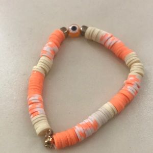 Orange Creamsicle clay bead bracelet